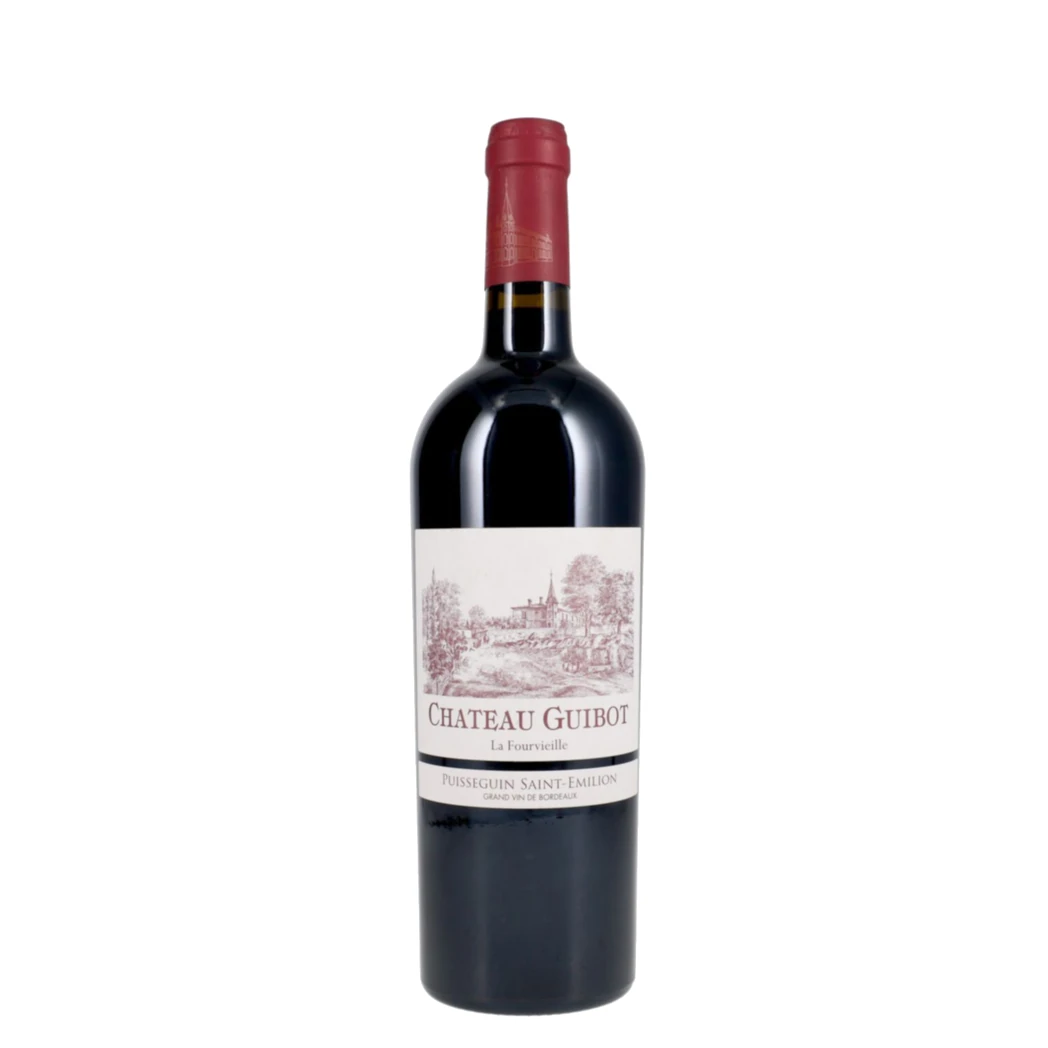 Bottiglia di Saint-Émilion Château Guibot La Fourvieille – Vino rosso elegante con note di frutti rossi e spezie, 750 ml