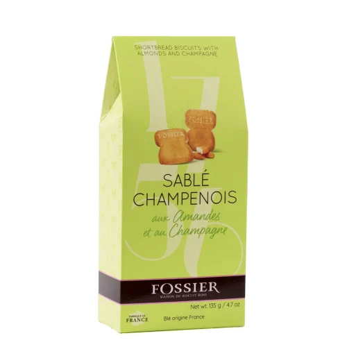 Sablé Champenois alle mandorle e champagne - Fossier, biscotto a forma di tappo di champagne